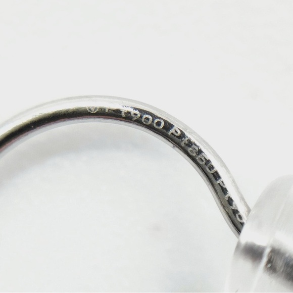 Platinum Crescent Moon Drop Diamond Earrings - Picture 8 of 8